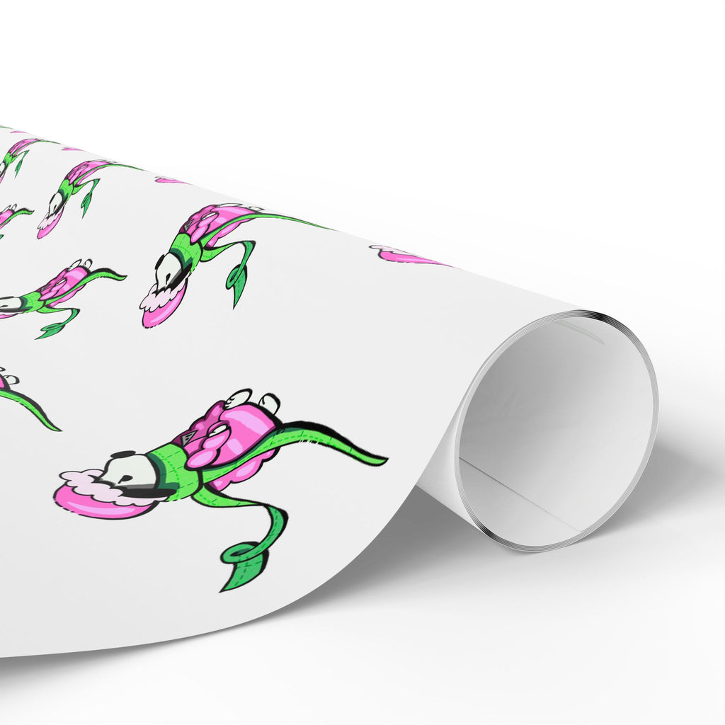 Cute Mad Dog Wrapping Paper — Pink Jacket & Green Scarf Design