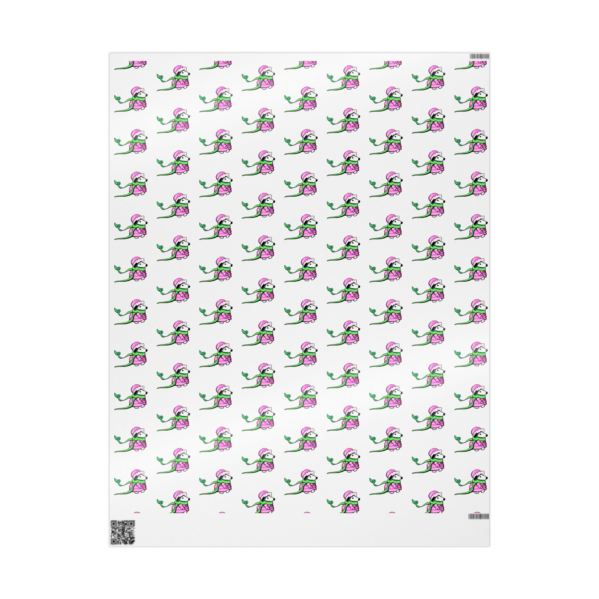 Cute Mad Dog Wrapping Paper — Pink Jacket & Green Scarf Design