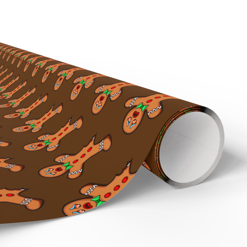 Gingerbread Men Holiday Wrapping Paper Roll — Festive Christmas Gift Wrap