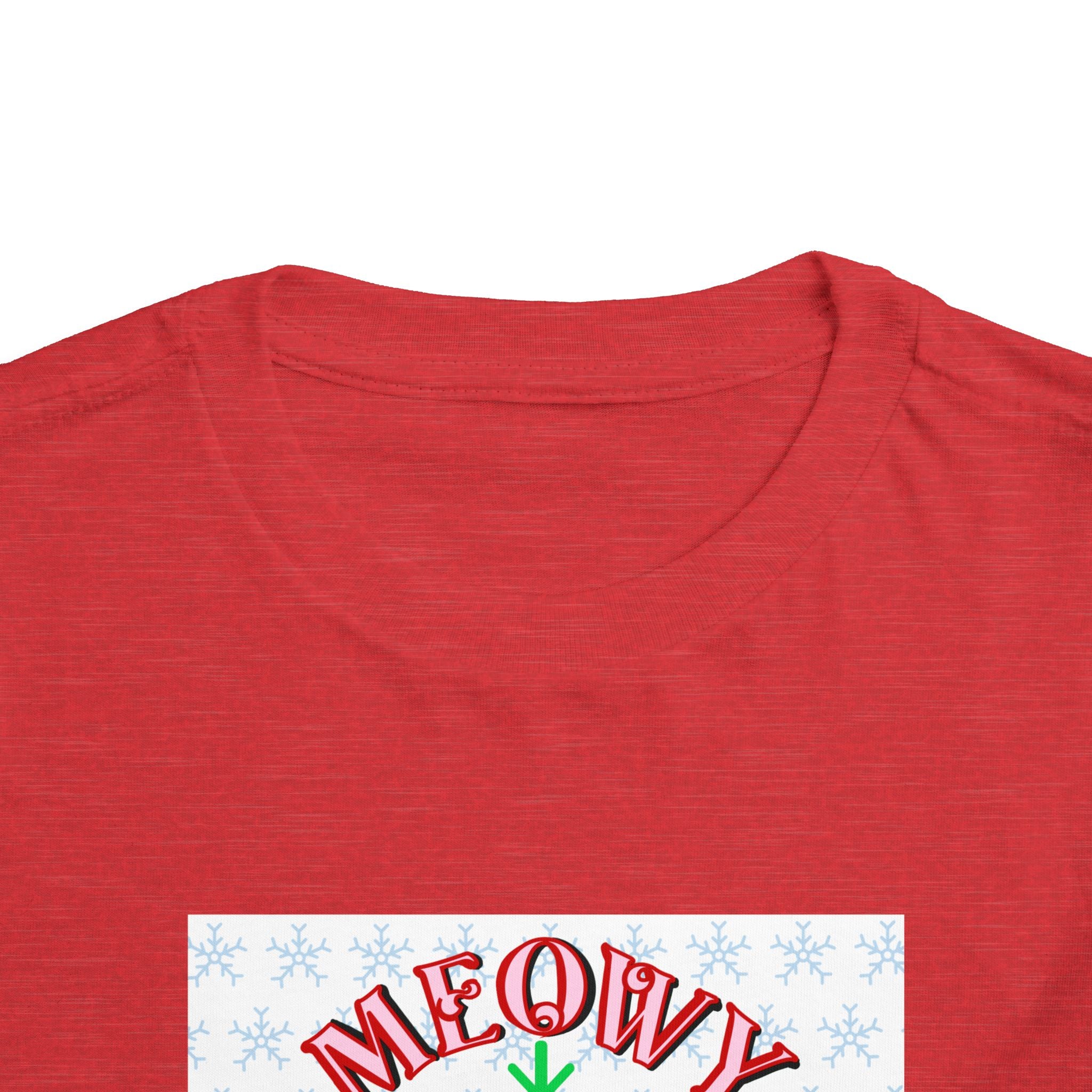 Meowy Christmas Toddler Tee — Cute Santa Cat Holiday Shirt
