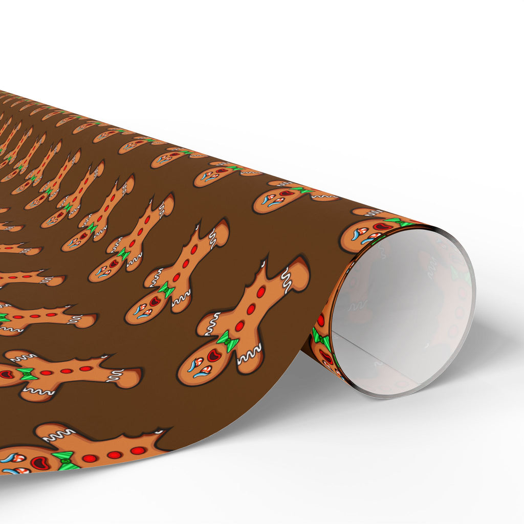 Gingerbread Men Holiday Wrapping Paper Roll — Festive Christmas Gift Wrap