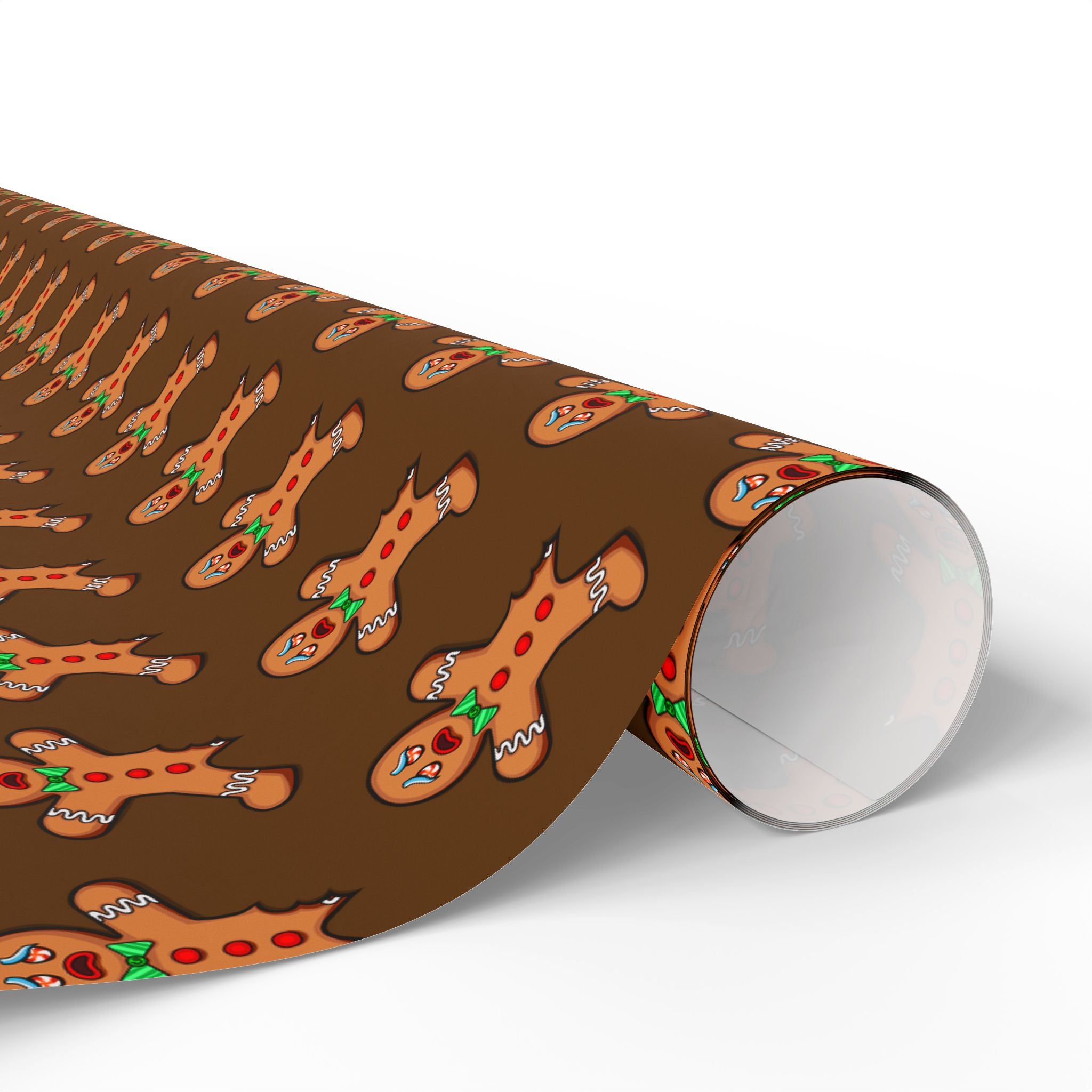 Gingerbread Men Holiday Wrapping Paper Roll — Festive Christmas Gift Wrap
