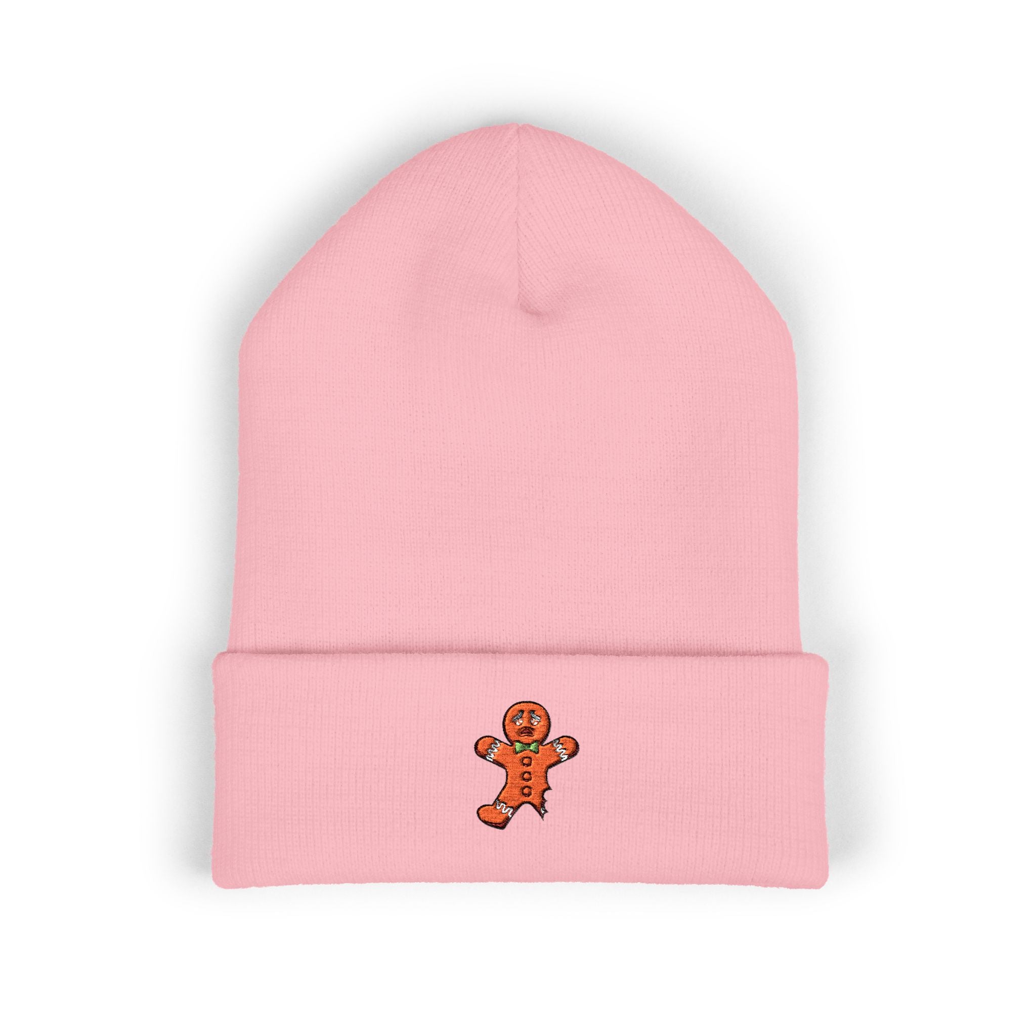 Gingerbread Embroidered Cuffed Beanie