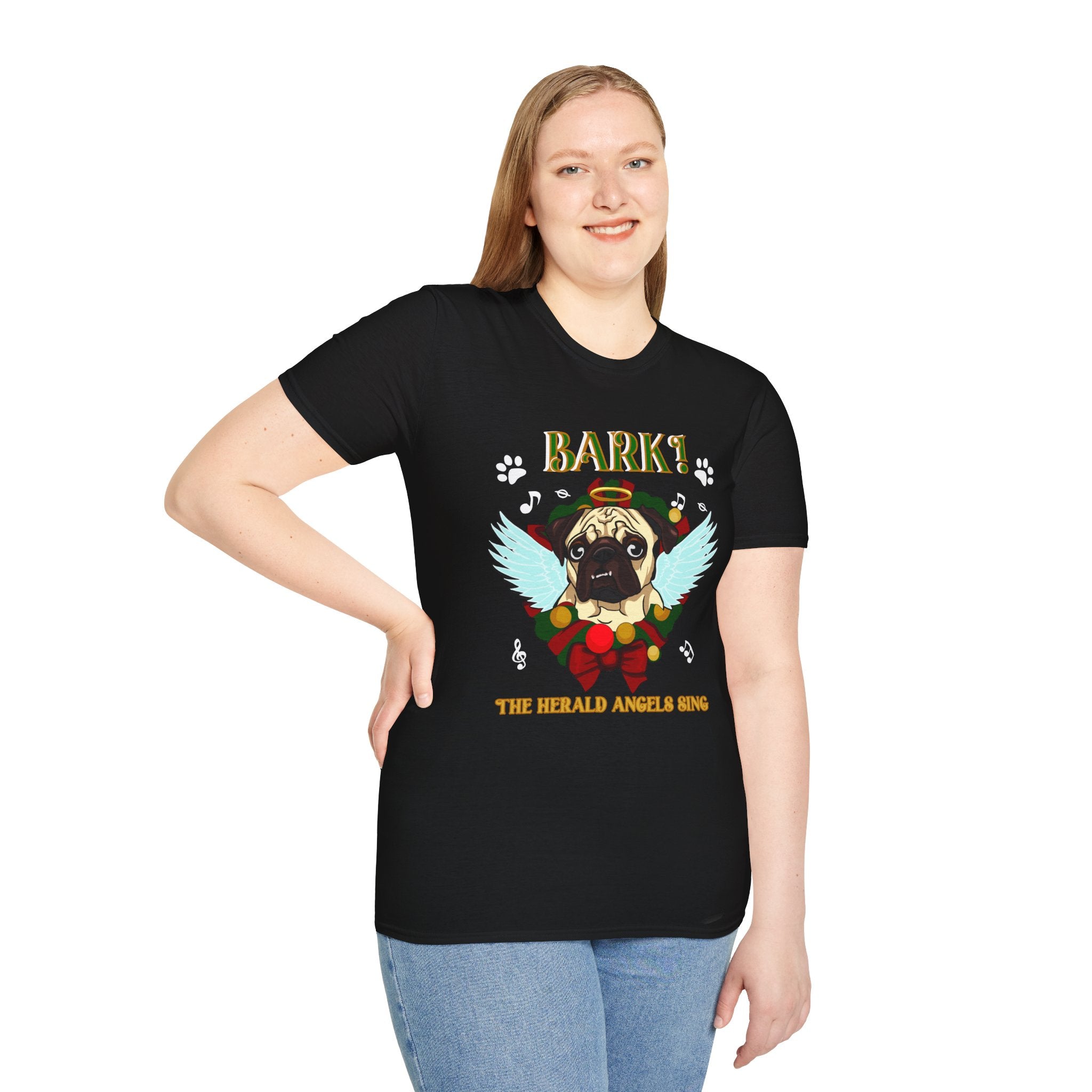 Pug Angel 'Bark the Herald Angels Sing' Holiday T-Shirt