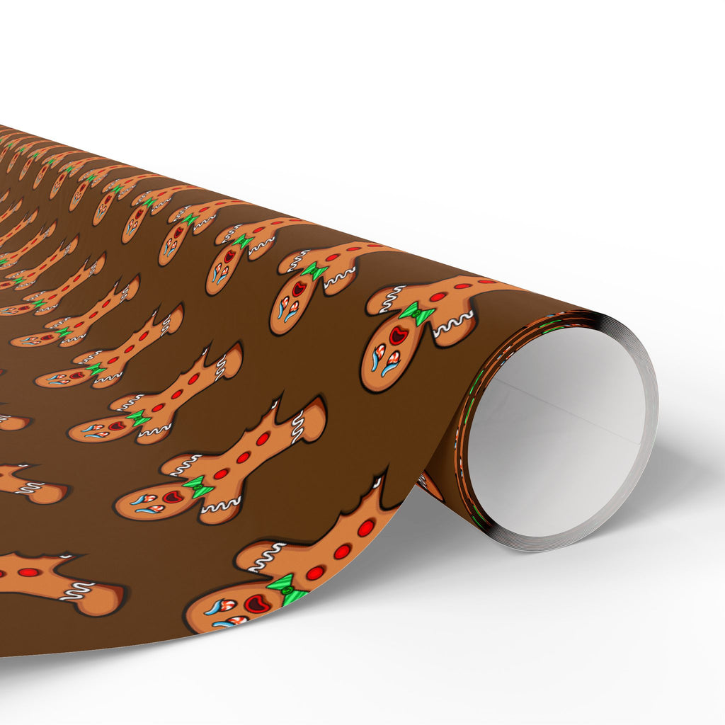 Gingerbread Men Holiday Wrapping Paper Roll — Festive Christmas Gift Wrap