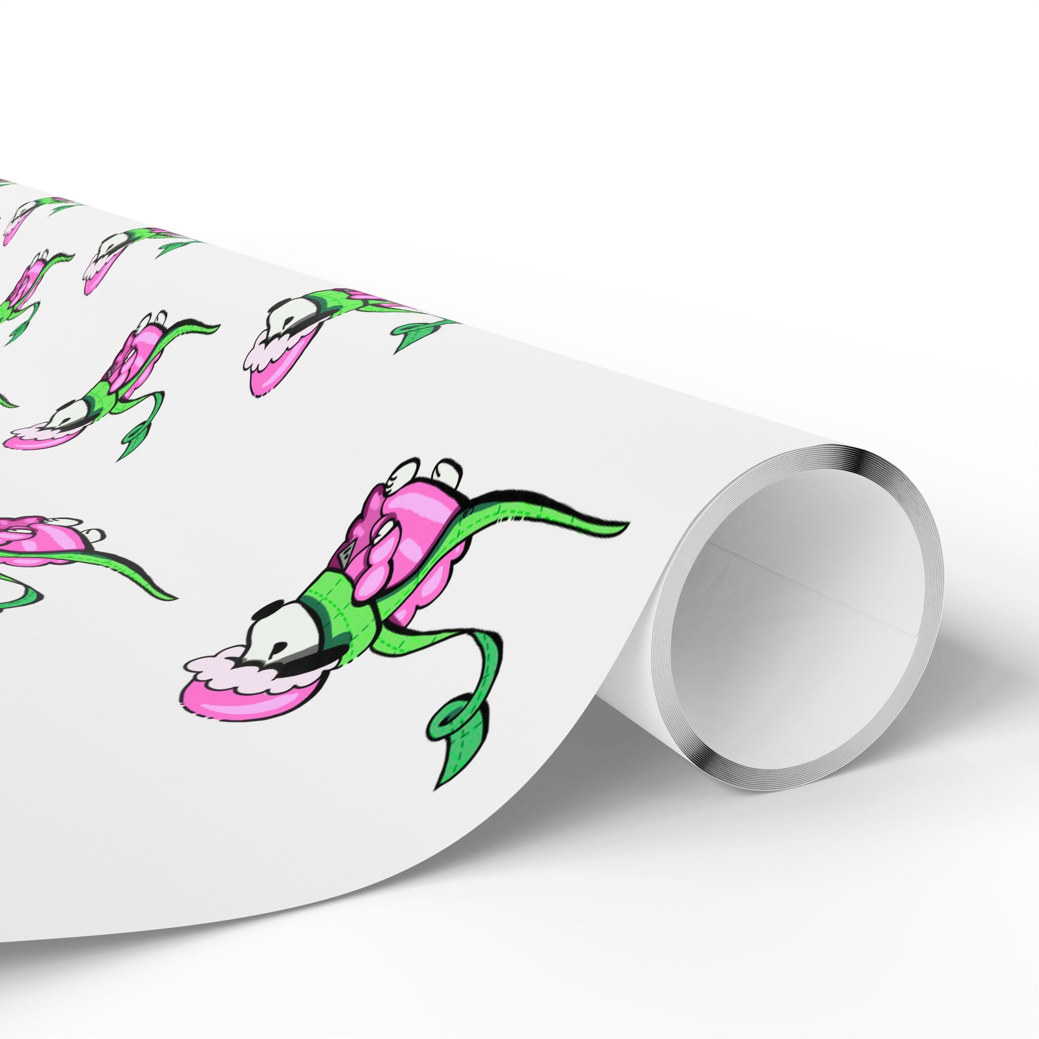 Cute Mad Dog Wrapping Paper — Pink Jacket & Green Scarf Design