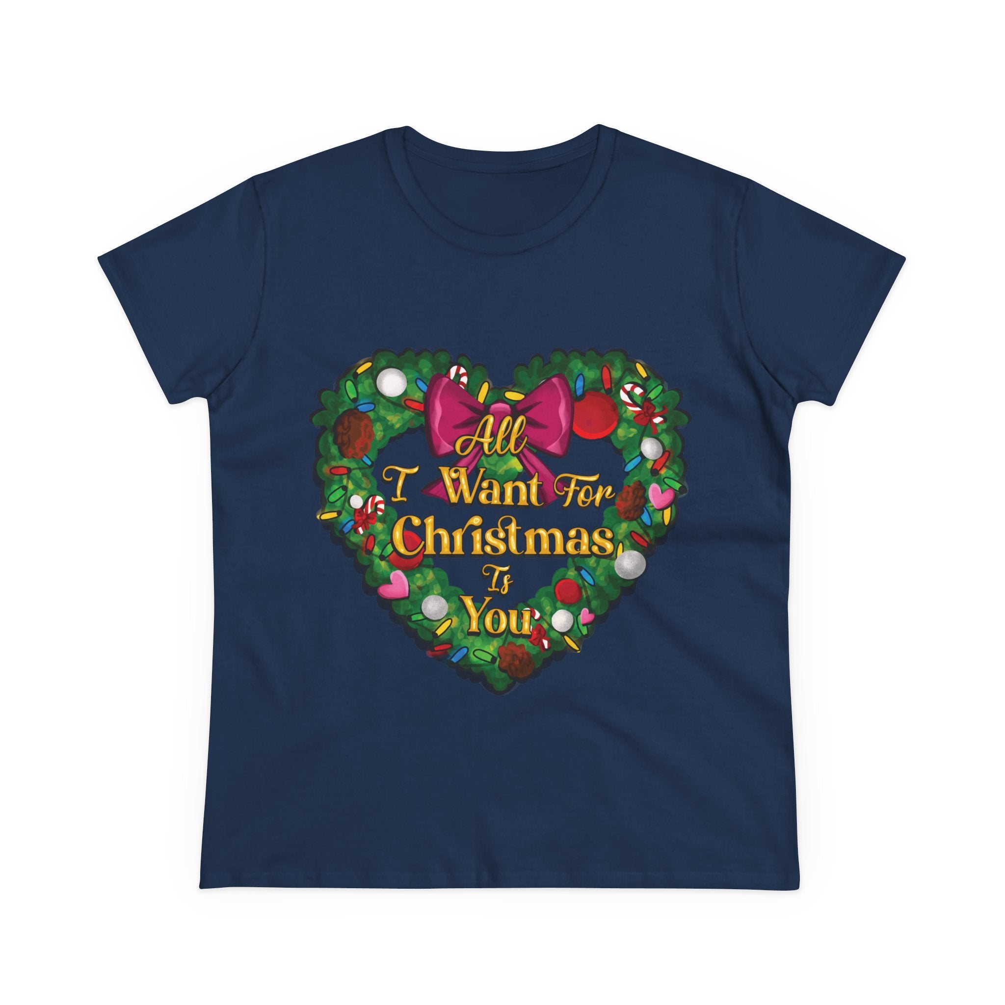 Christmas Heart Tee — “All I Want For Christmas Is You” Holiday Women's Shirt