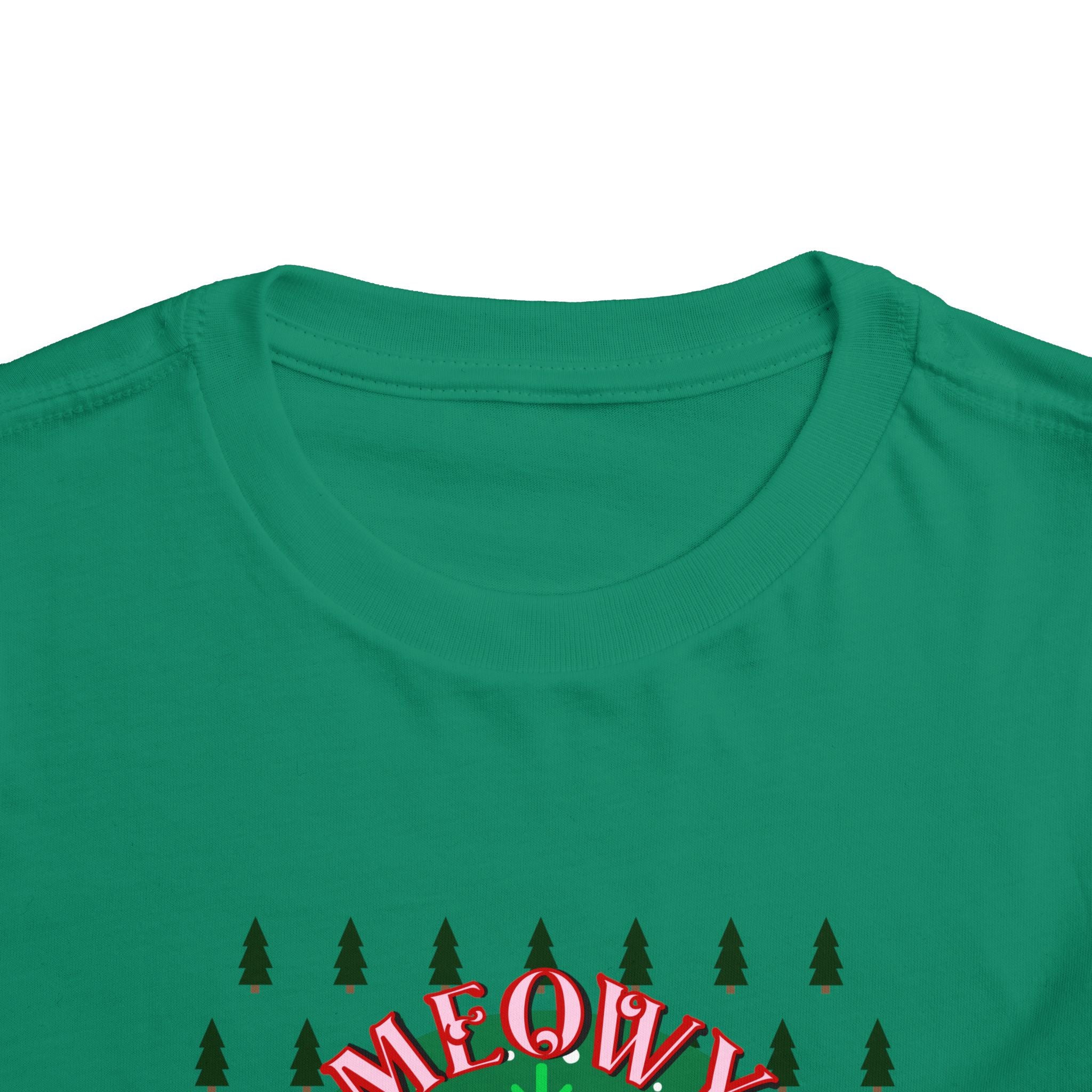 Meowy Christmas Toddler Tee — Cute Santa Cat Holiday Shirt
