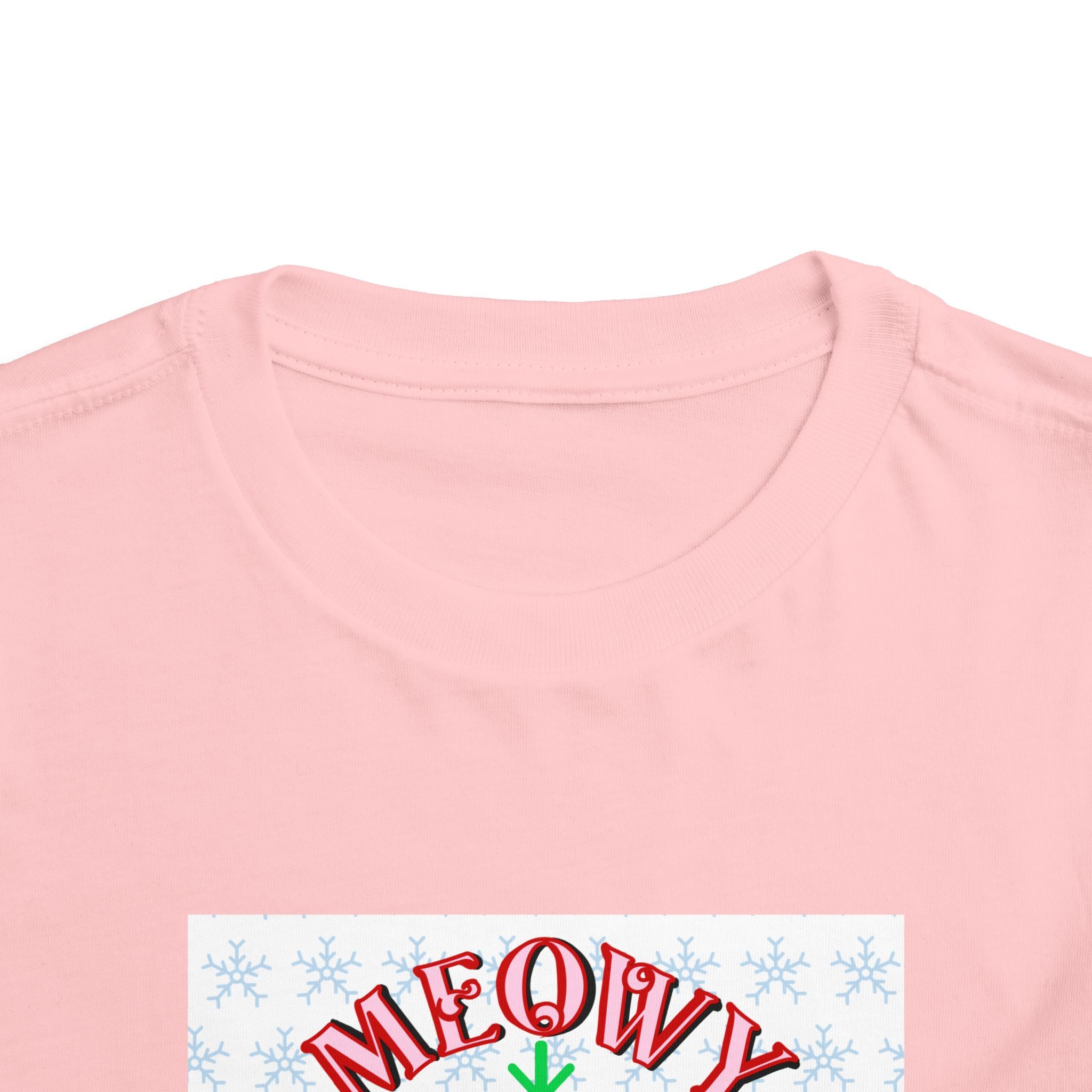 Meowy Christmas Toddler Tee — Cute Santa Cat Holiday Shirt