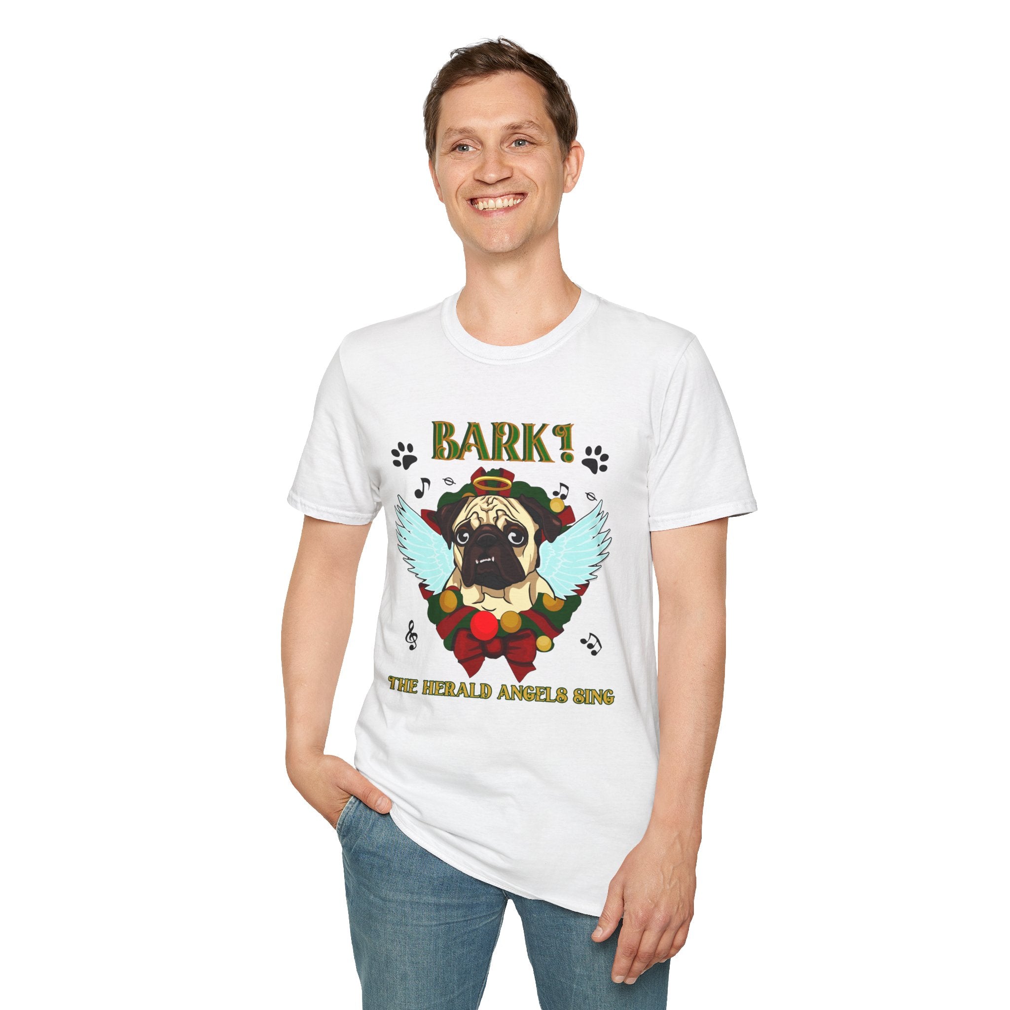 Pug Angel 'Bark the Herald Angels Sing' Holiday T-Shirt
