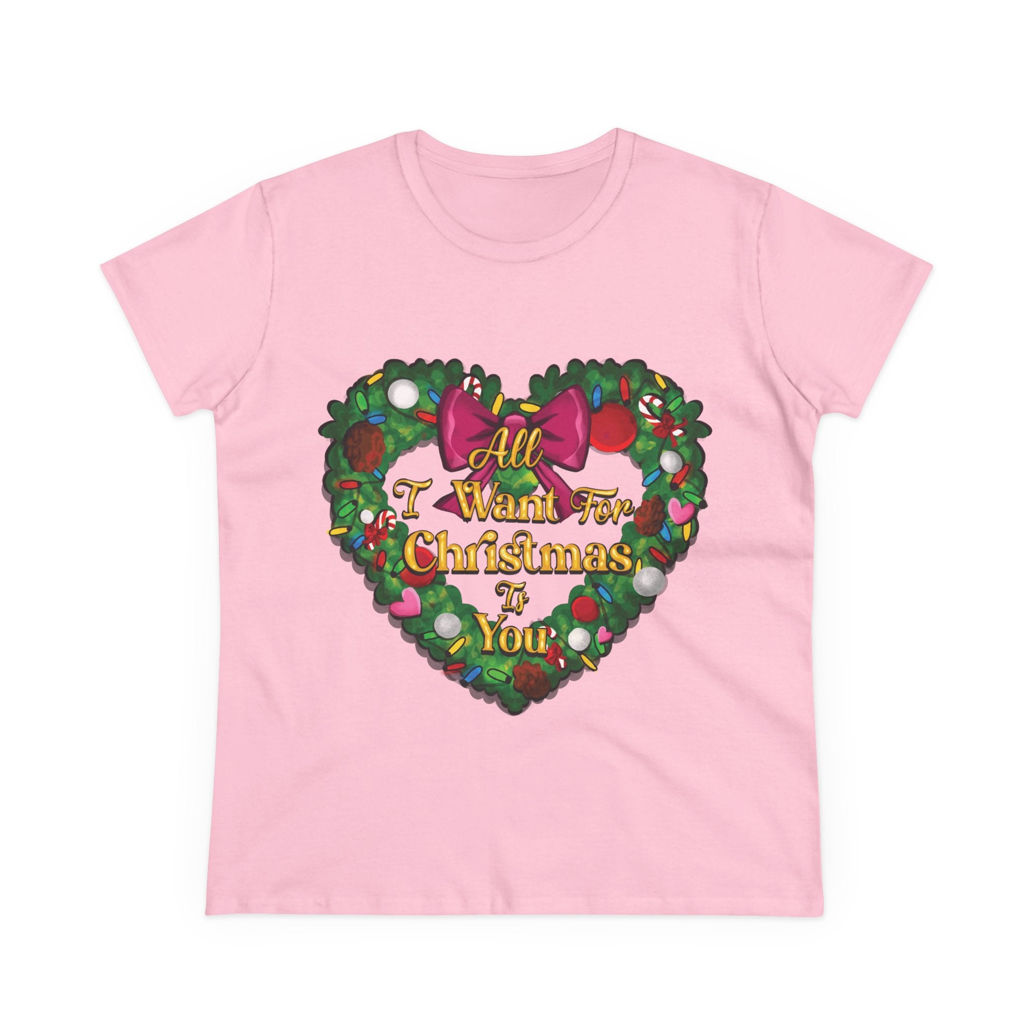 Christmas Heart Tee — “All I Want For Christmas Is You” Holiday Women's Shirt