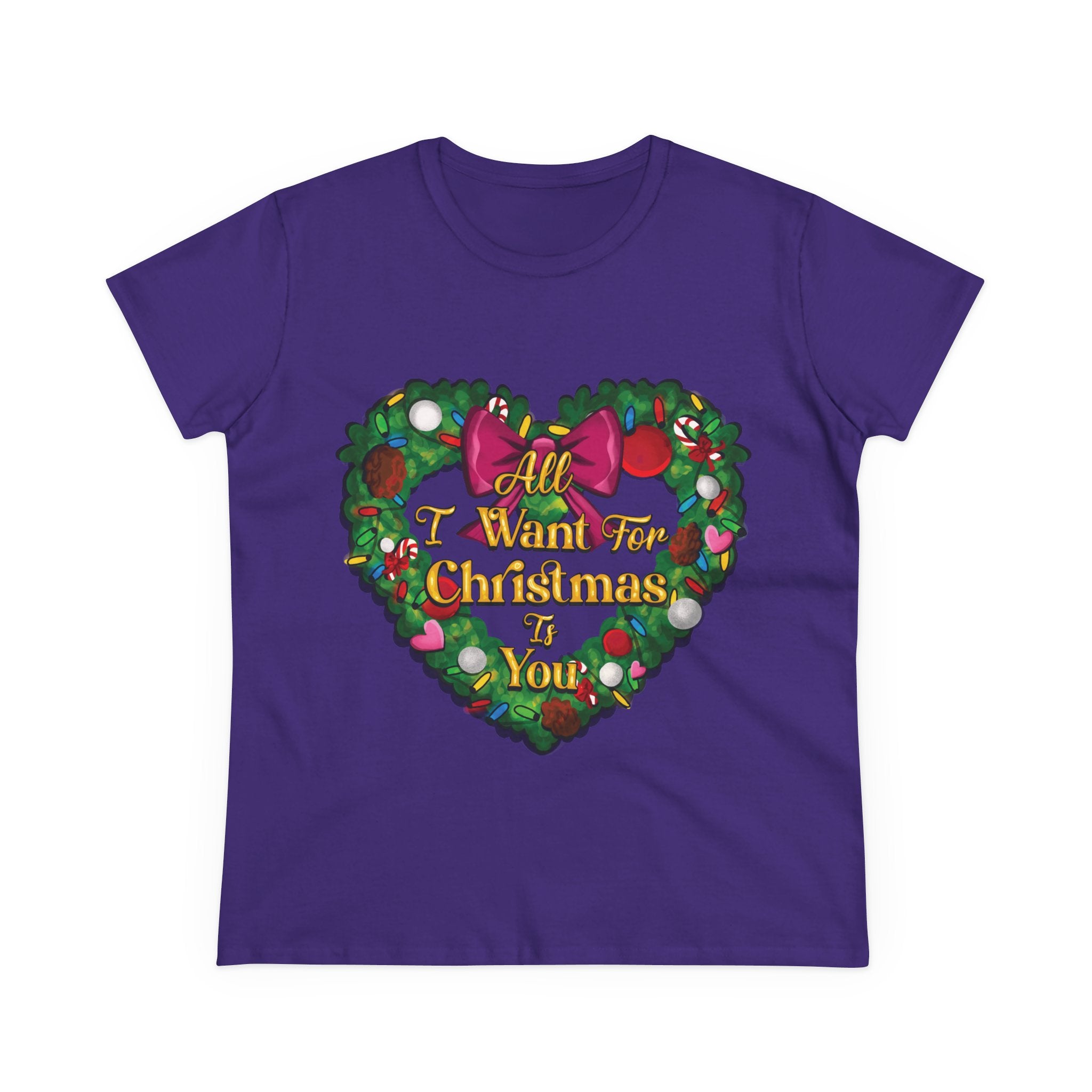 Christmas Heart Tee — “All I Want For Christmas Is You” Holiday Women's Shirt
