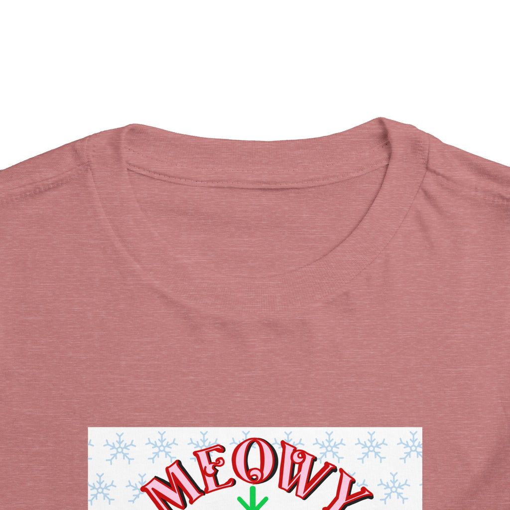 Meowy Christmas Toddler Tee — Cute Santa Cat Holiday Shirt