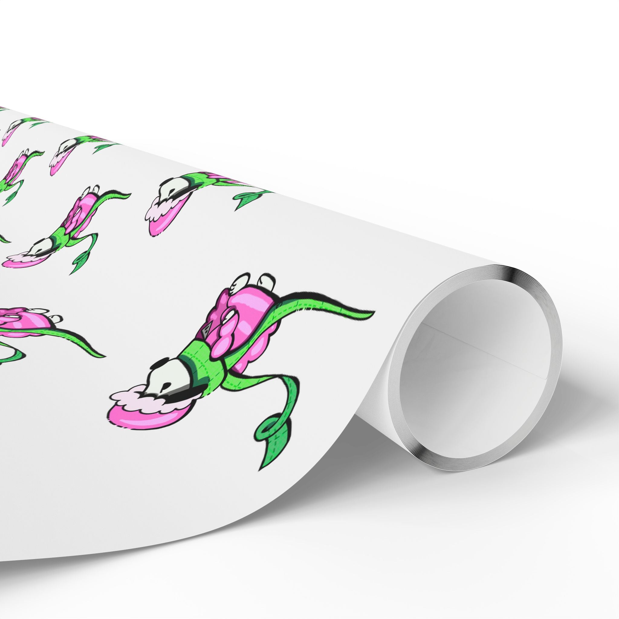 Cute Mad Dog Wrapping Paper — Pink Jacket & Green Scarf Design