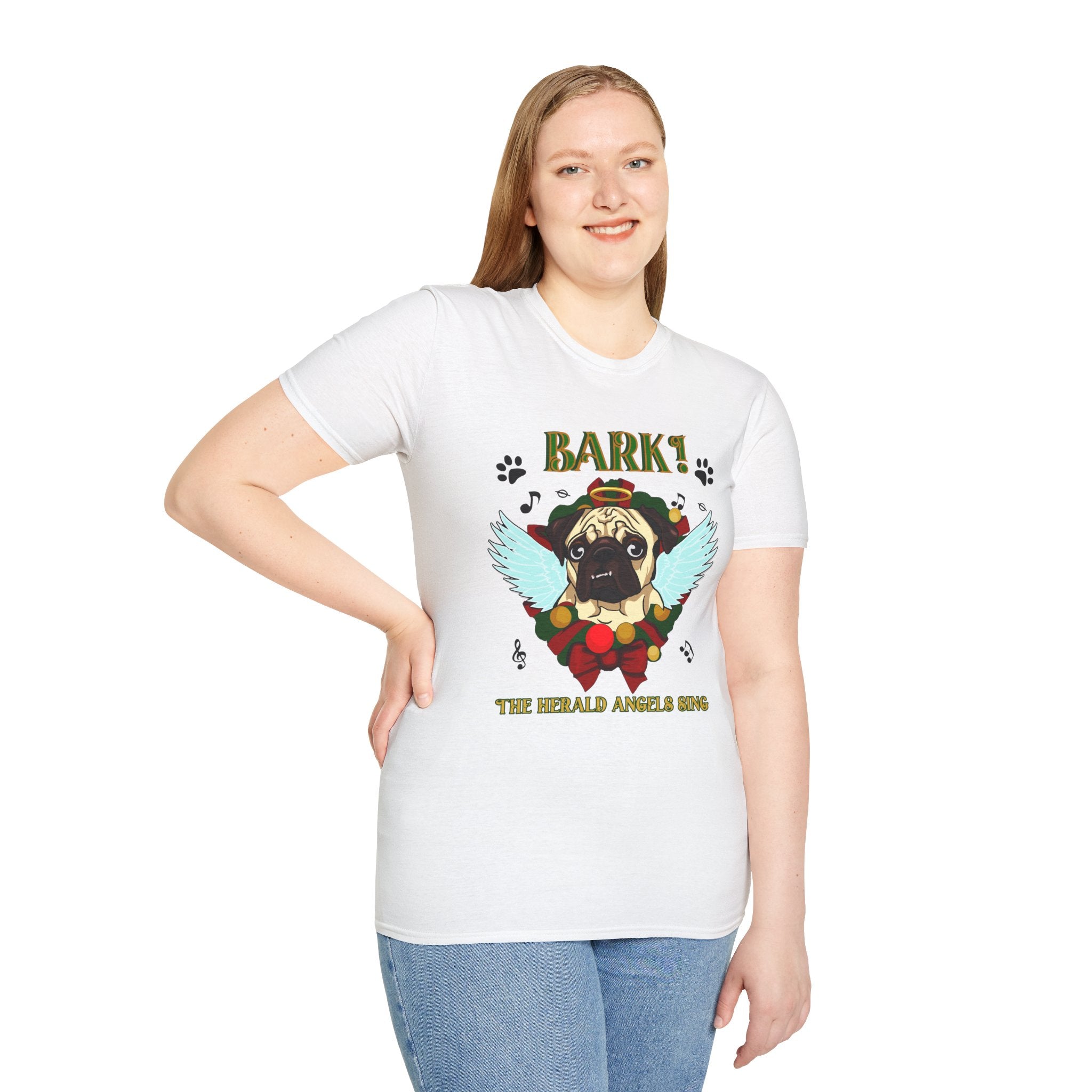 Pug Angel 'Bark the Herald Angels Sing' Holiday T-Shirt