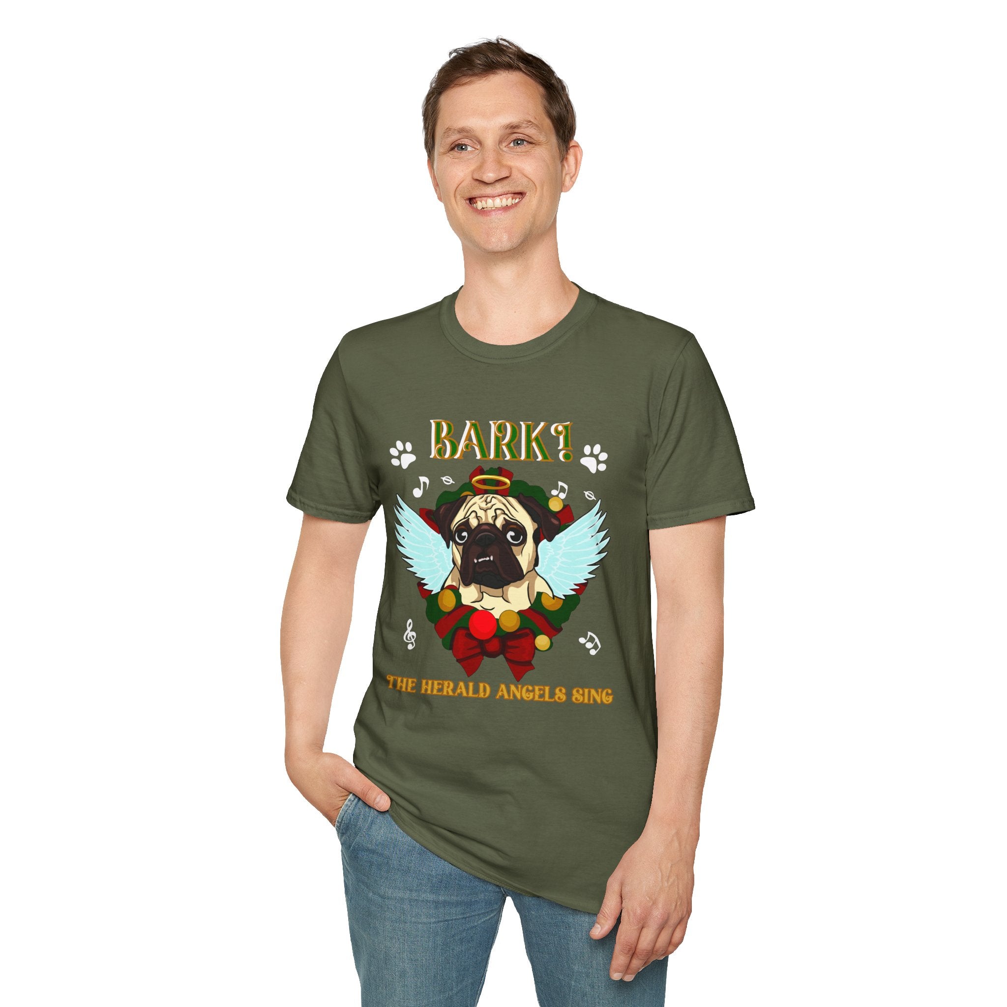 Pug Angel 'Bark the Herald Angels Sing' Holiday T-Shirt