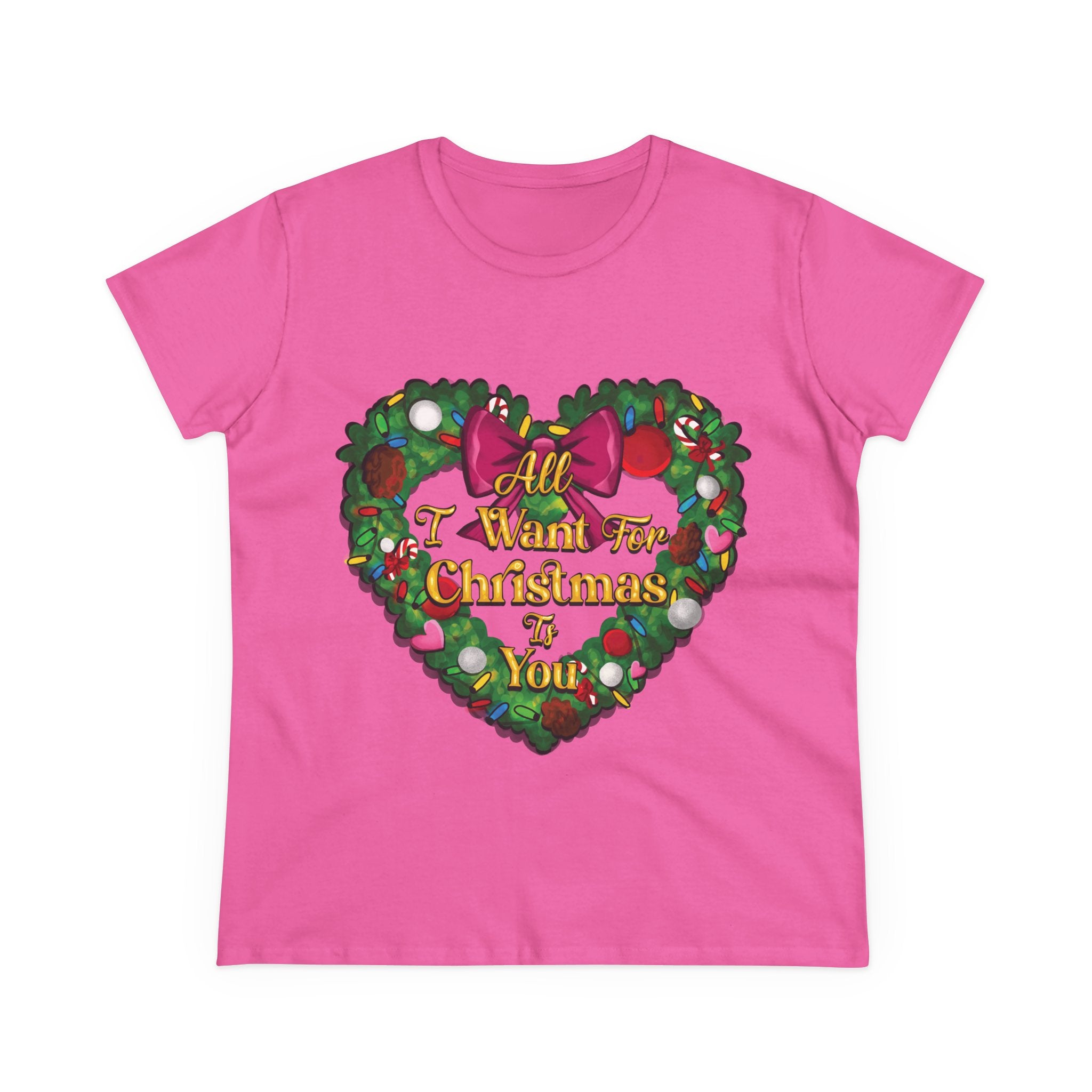 Christmas Heart Tee — “All I Want For Christmas Is You” Holiday Women's Shirt