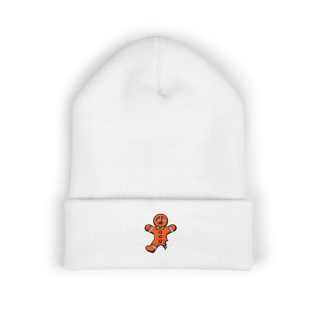 Gingerbread Embroidered Cuffed Beanie