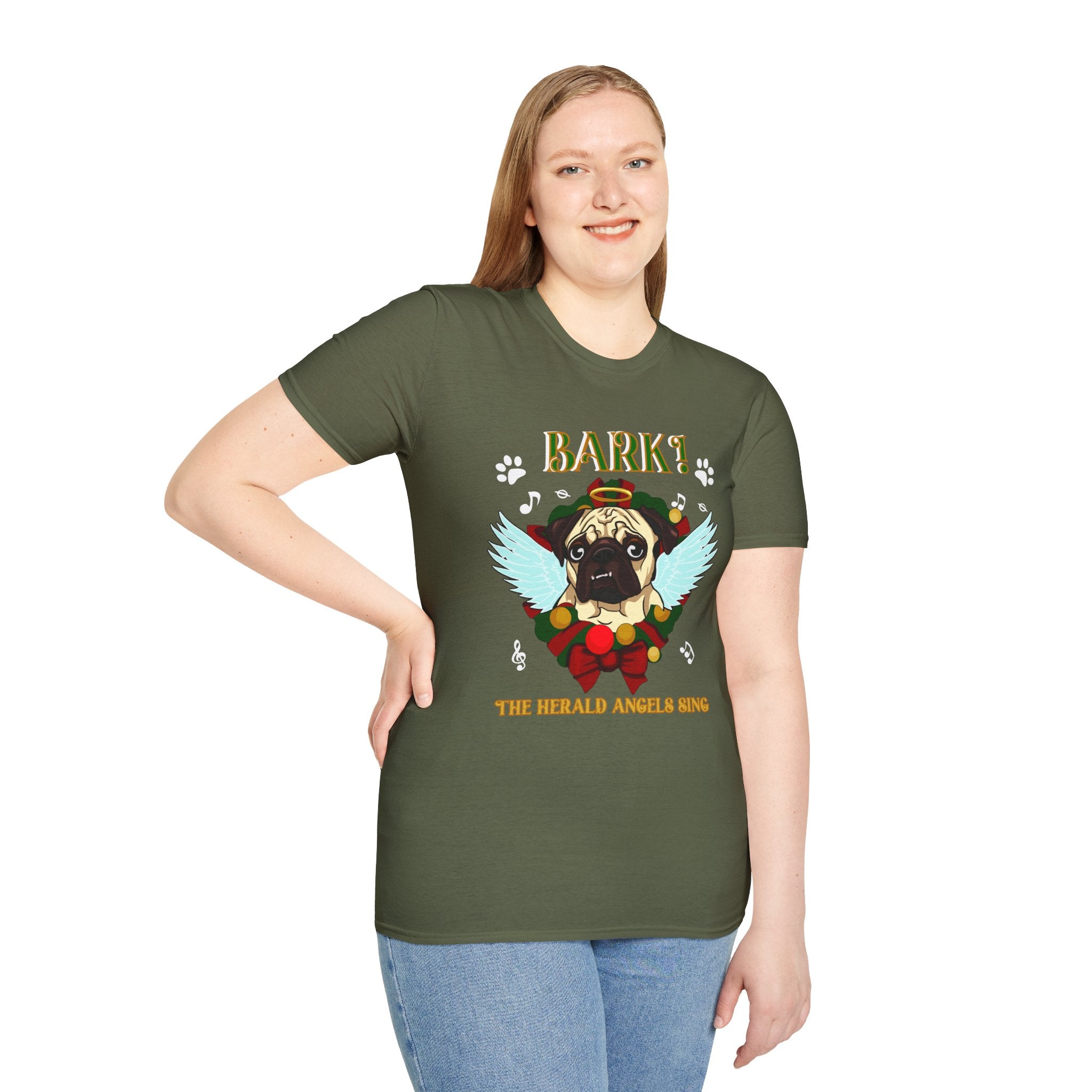 Pug Angel 'Bark the Herald Angels Sing' Holiday T-Shirt